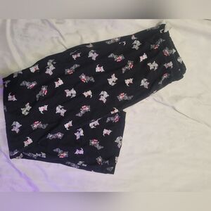 Women's Black Cat-Print Pajama Pants